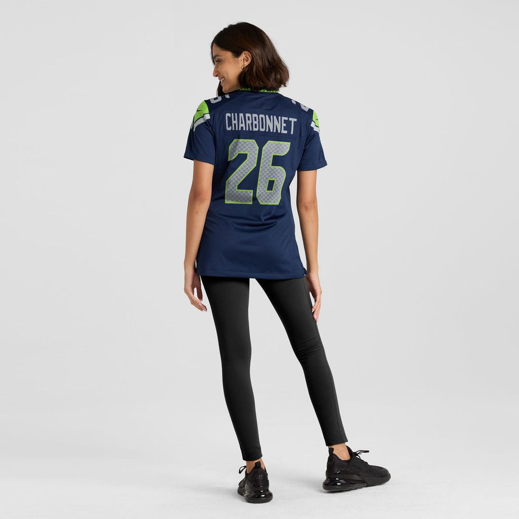 Zach Charbonnet Seattle Seahawks Women's Team Game Jersey - College Navy