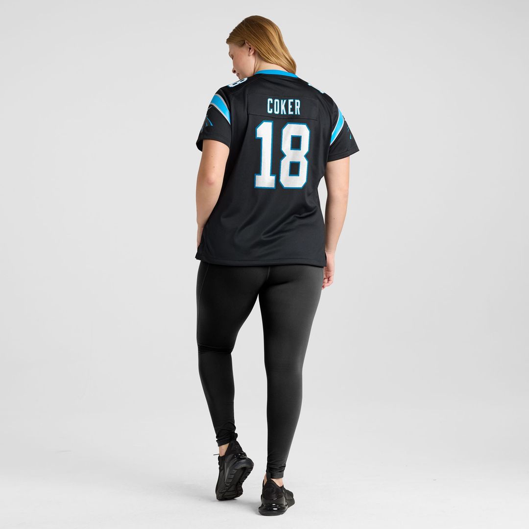 Jalen Coker Carolina Panthers Women's Team Game Jersey - Black