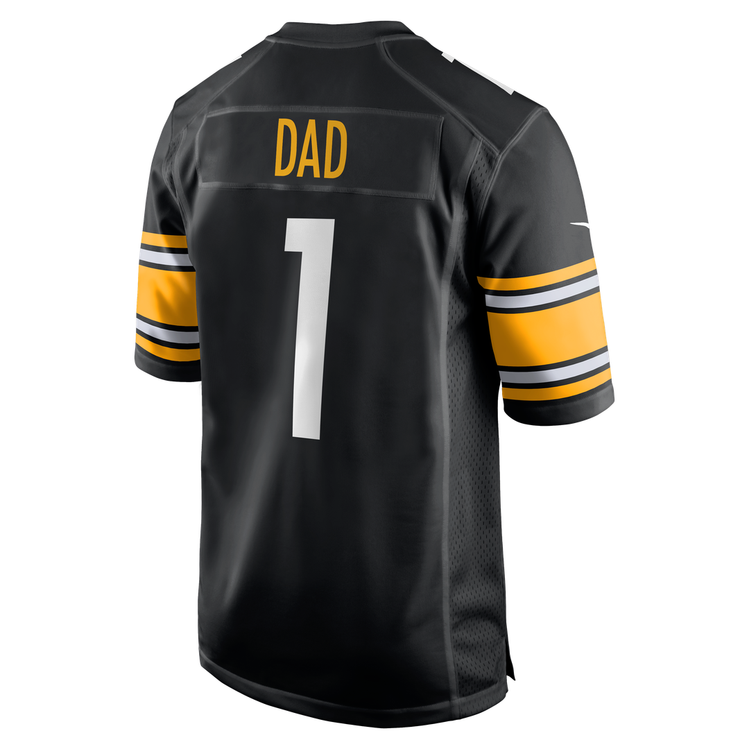 Number 1 Dad Pittsburgh Steelers Game Jersey - Black