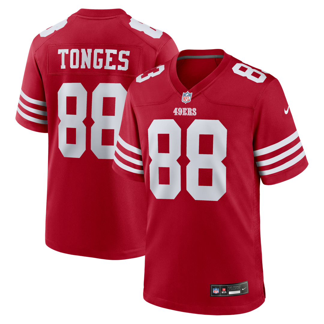 Jake Tonges San Francisco 49ers Team Game Jersey - Scarlet