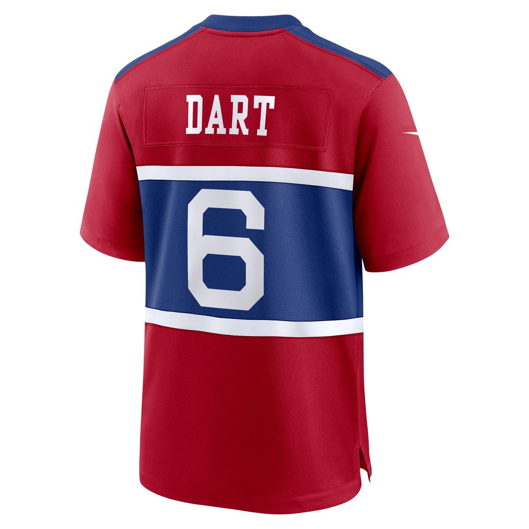 Jaxson Dart New York Giants Alternate Century Red Game Jersey - Red