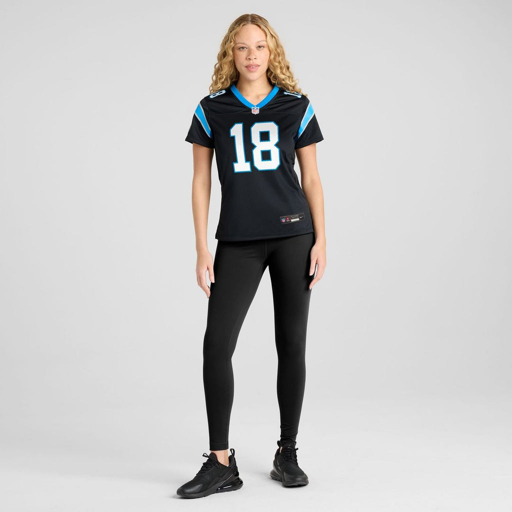 Jalen Coker Carolina Panthers Women's Team Game Jersey - Black