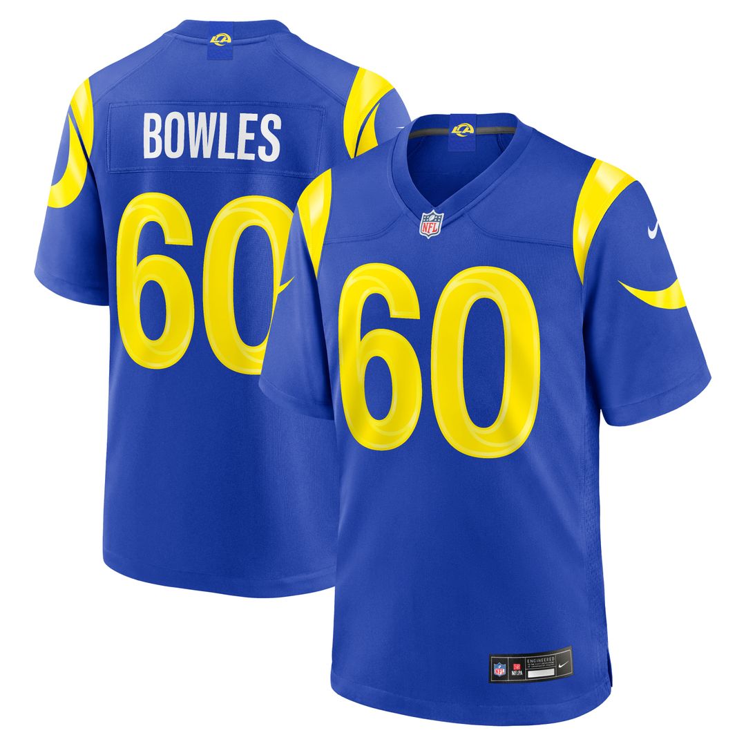Wyatt Bowles Los Angeles Rams Team Game Jersey - Royal