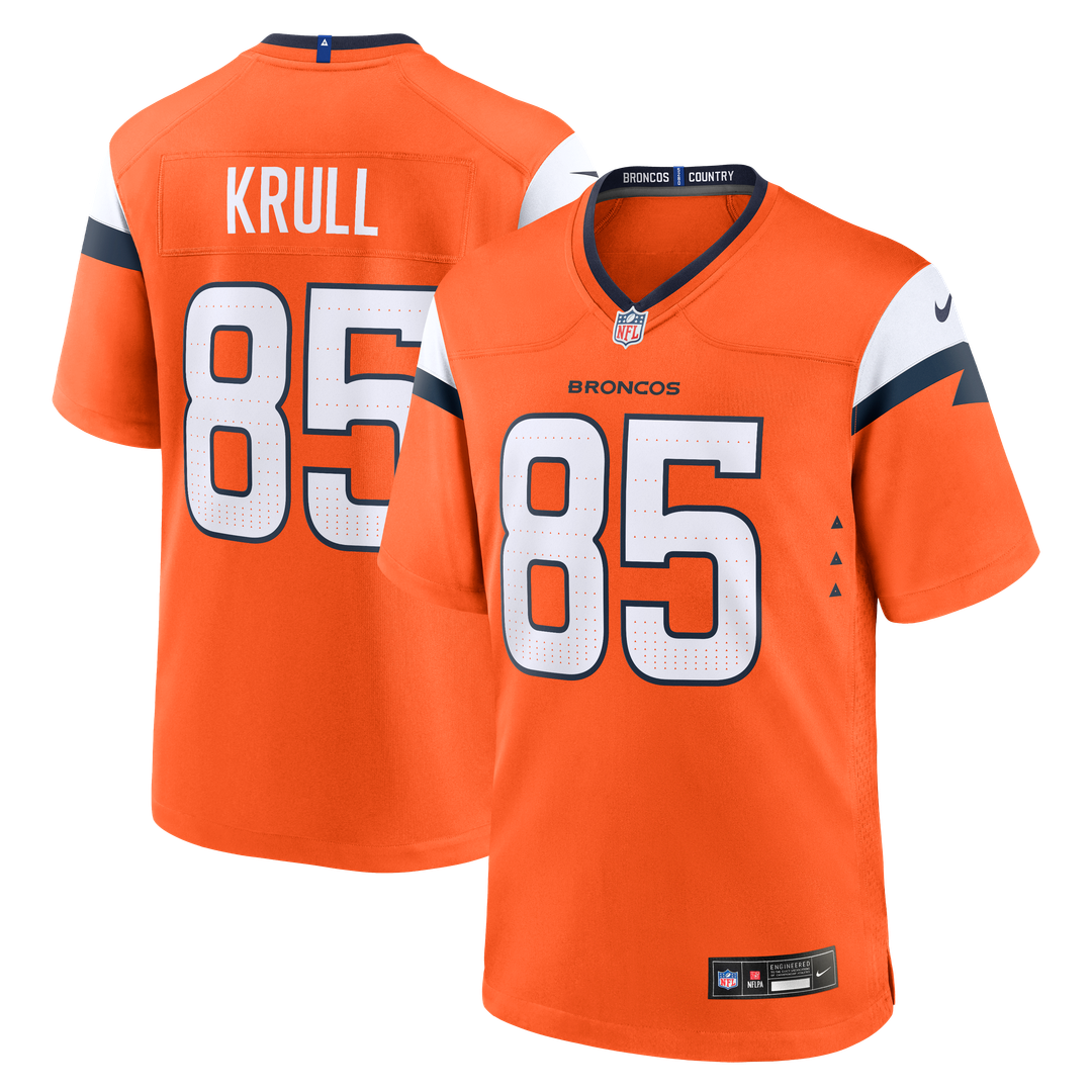 Lucas Krull Denver Broncos Team Game Jersey - Orange