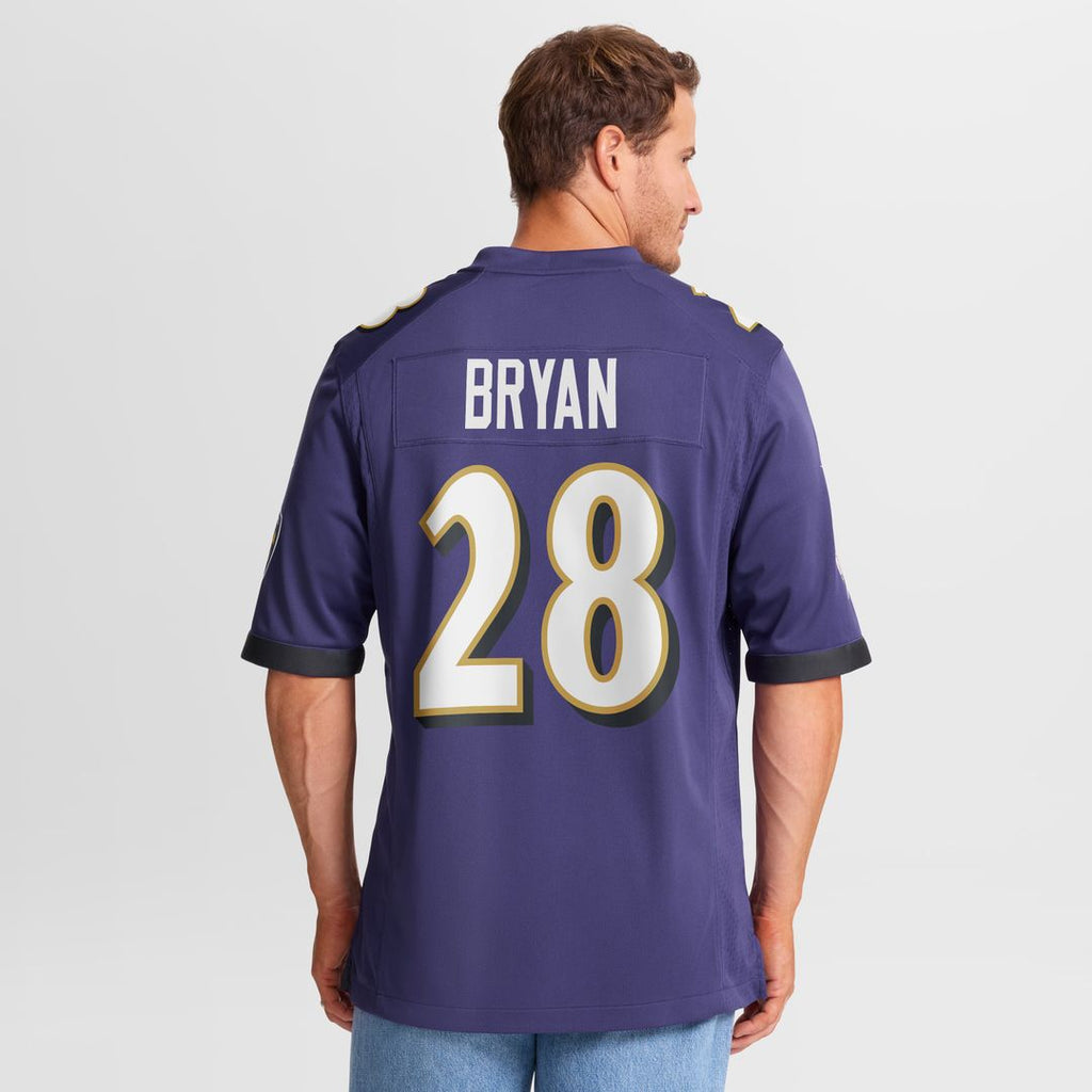 Taven Bryan Baltimore Ravens Team Game Jersey - Purple