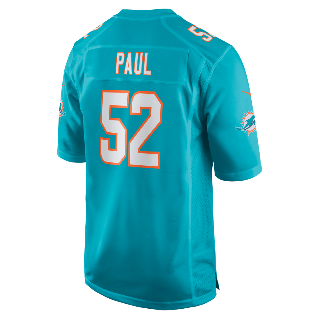 Patrick Paul Miami Dolphins Game Jersey - Aqua