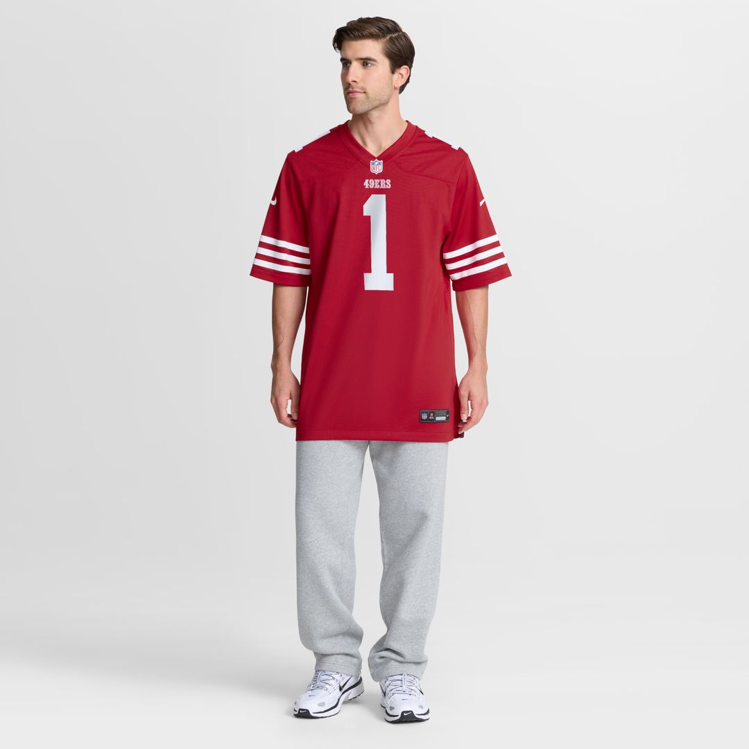 Number 1 Dad San Francisco 49ers Game Jersey - Scarlet