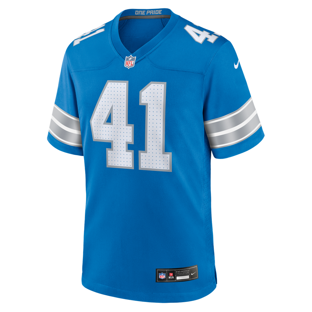 Gunnar Oakes Detroit Lions Team Game Jersey - Blue