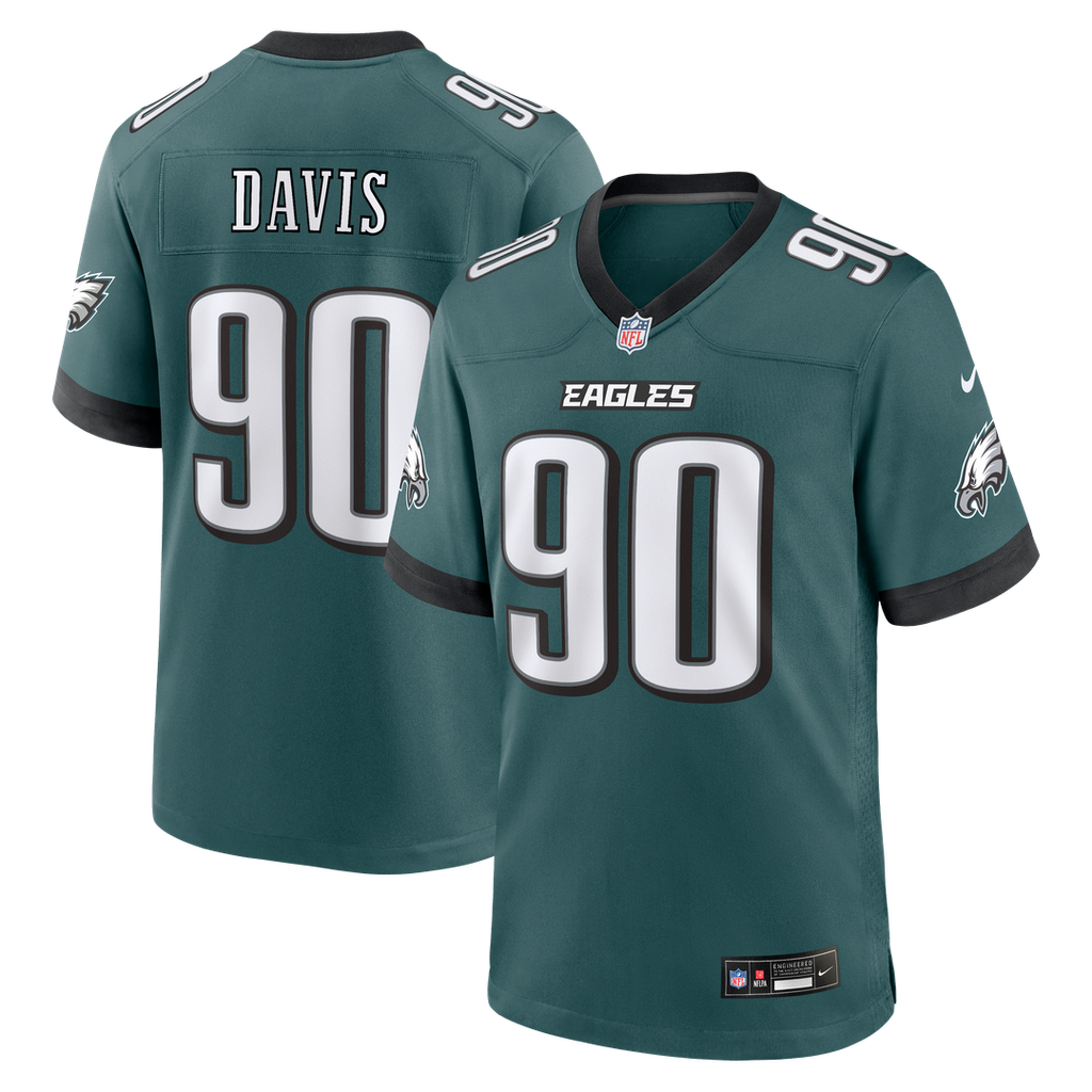 Davis Philadelphia Eagles Team Game Jersey - Midnight Green