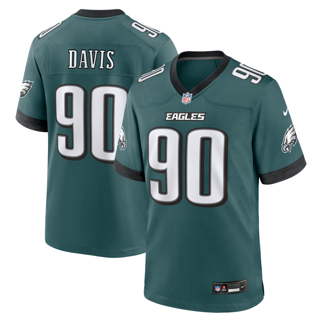 Davis Philadelphia Eagles Team Game Jersey - Midnight Green