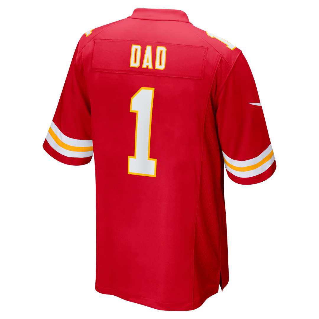Number 1 Dad Kansas City Chiefs Game Jersey - Red