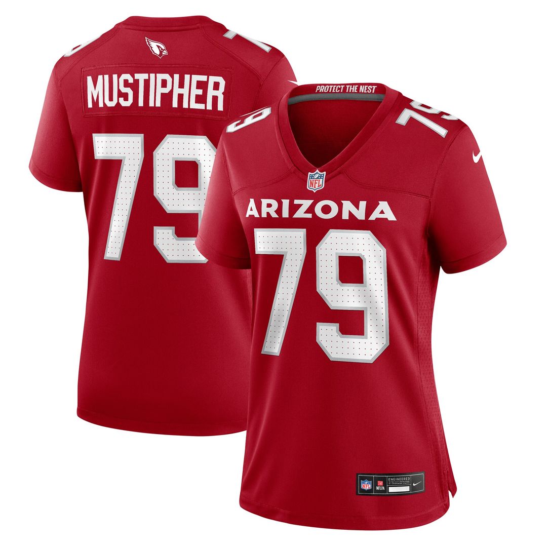 PJ Mustipher Arizona Cardinals Women's Team Game Jersey - Cardinal