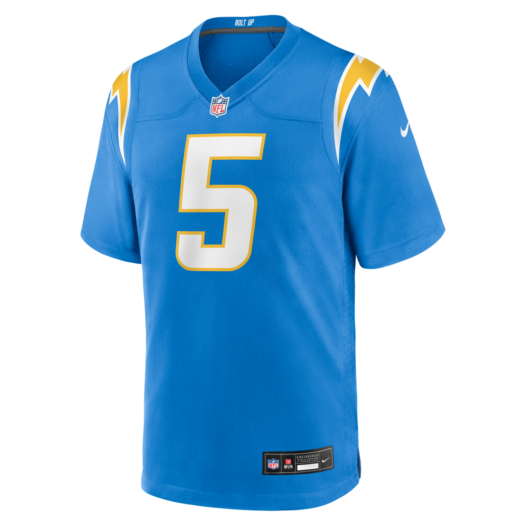 Trey Lance Los Angeles Chargers Team Game Jersey - Powder Blue