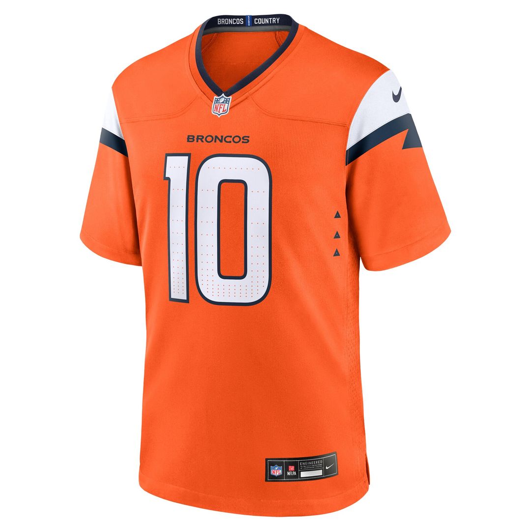 Bo Nix Denver Broncos Youth Game Jersey - Orange