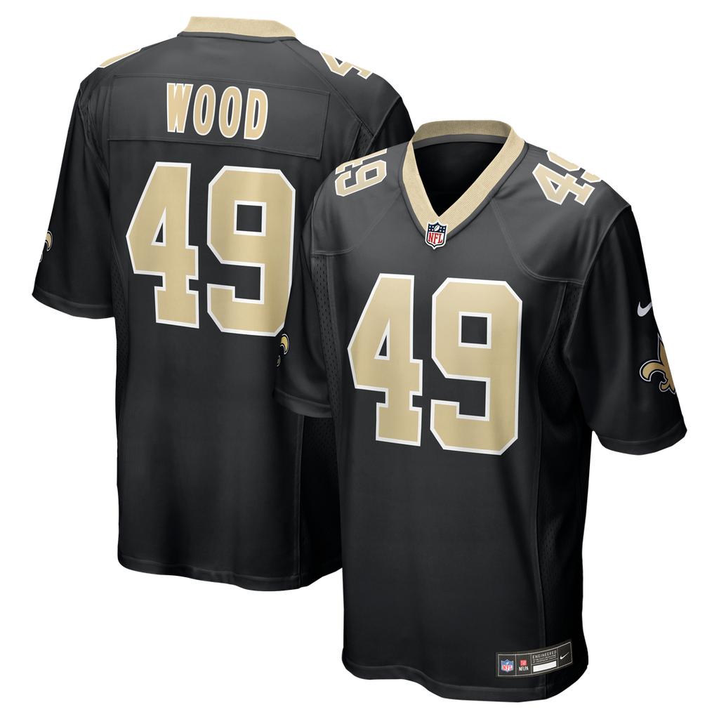 Zach Wood New Orleans Saints Game Jersey - Black
