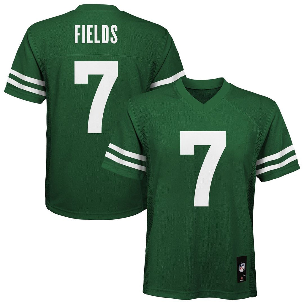 Justin Fields New York Jets Youth Replica Player Jersey - Legacy Green