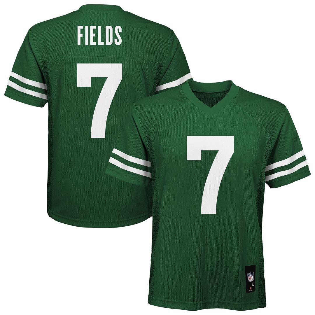 Justin Fields New York Jets Youth Replica Player Jersey - Legacy Green