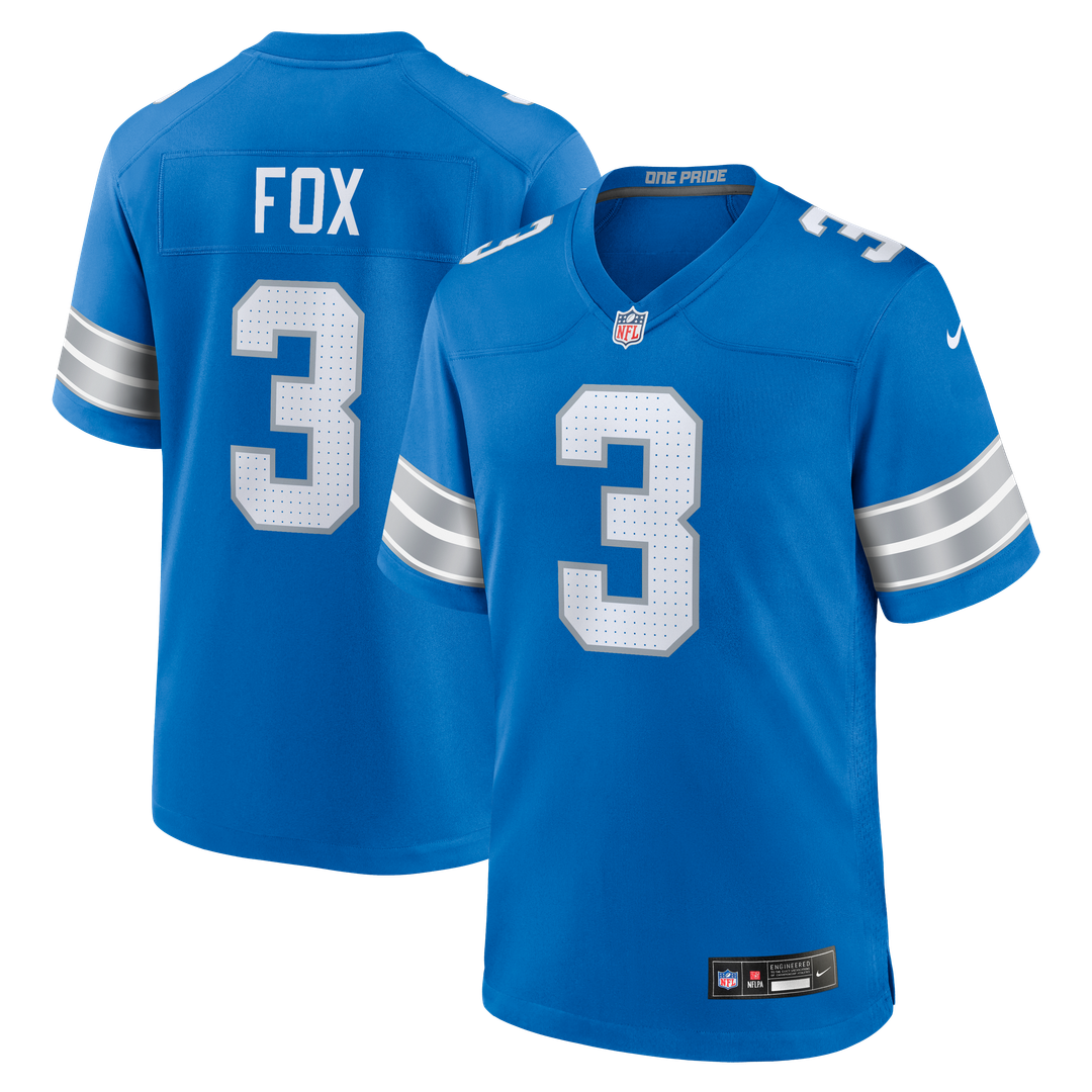Jack Fox Detroit Lions Team Game Jersey - Blue