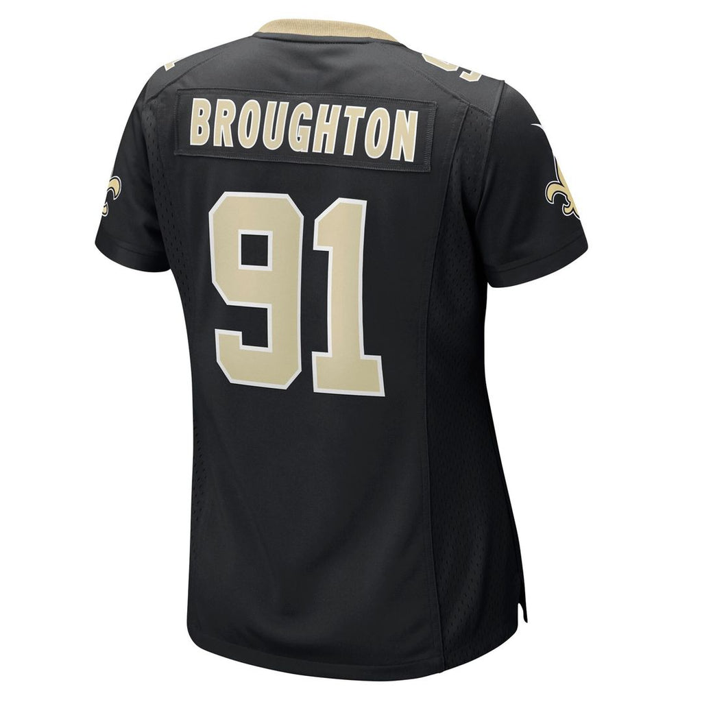 Vernon Broughton New Orleans Saints Women's Team Game Jersey - Black