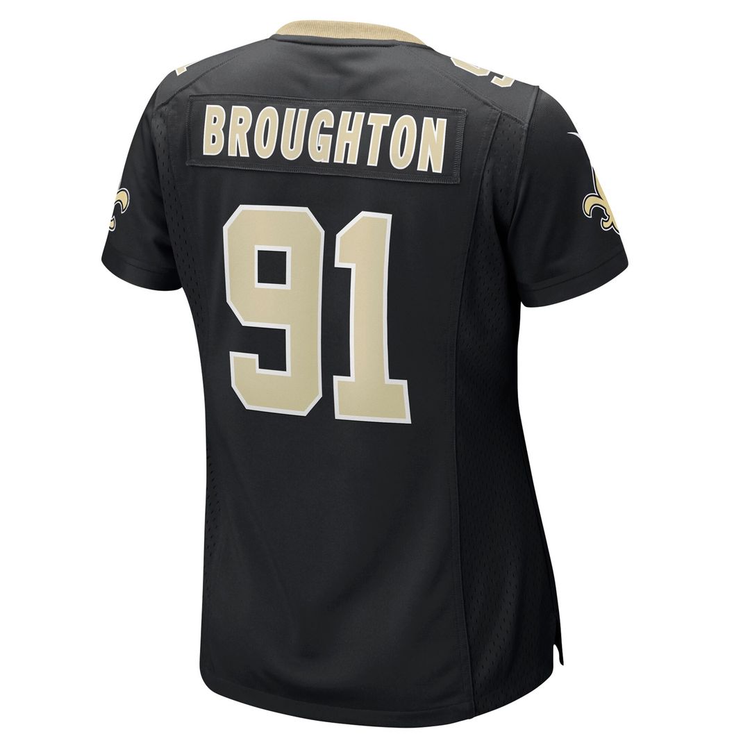 Vernon Broughton New Orleans Saints Women's Team Game Jersey - Black