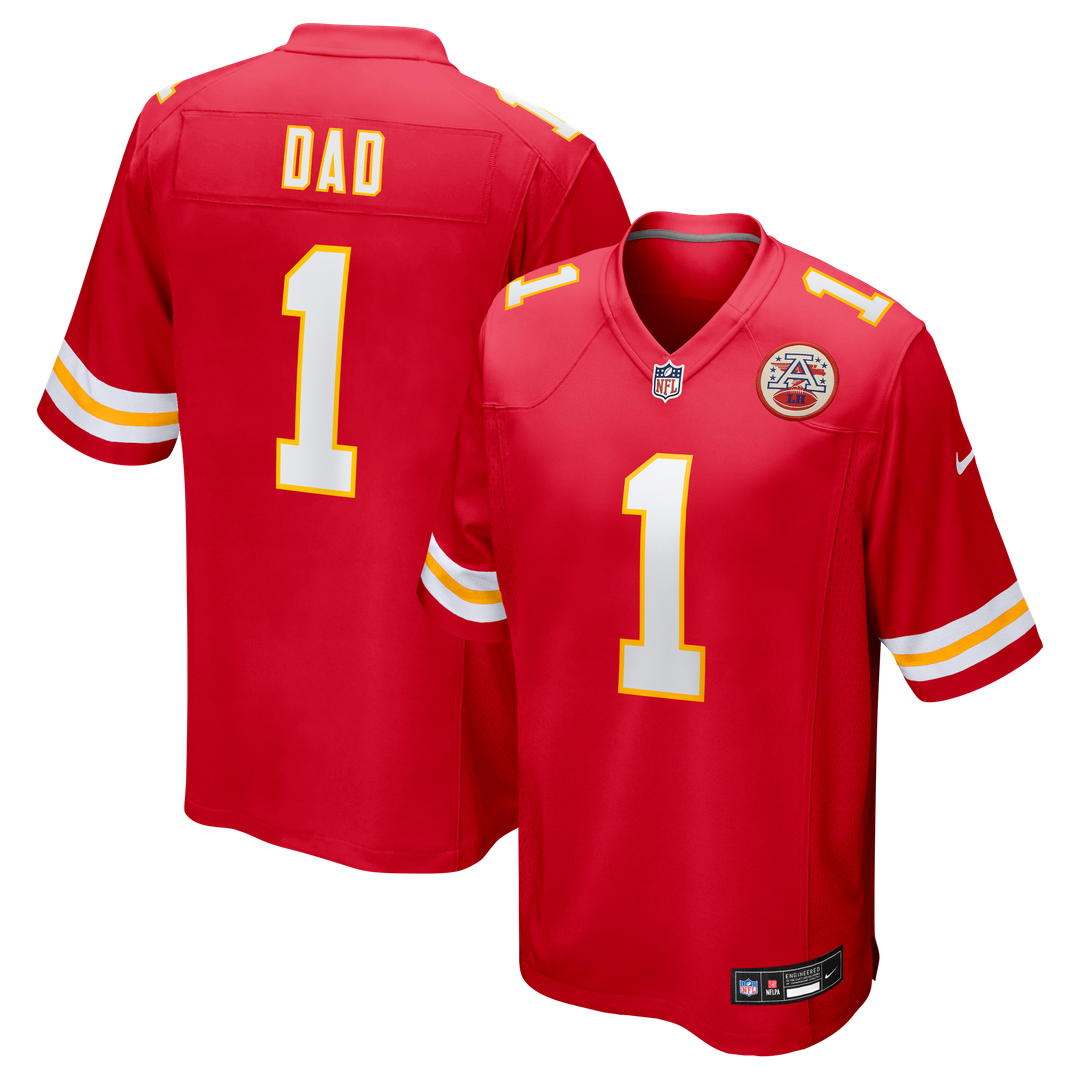 Number 1 Dad Kansas City Chiefs Game Jersey - Red