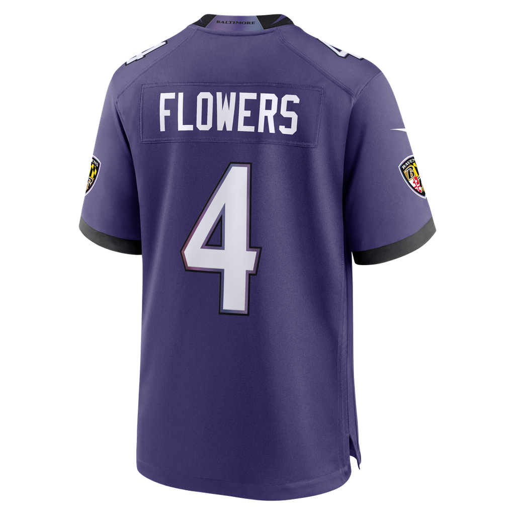 Zay Flowers Baltimore Ravens Team Game Jersey - Purple