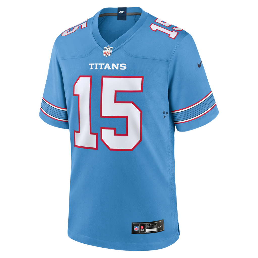 Keldric Faulk Tennessee Titans 2026 Draft First Round Pick No.31 Game Jersey - Light Blue