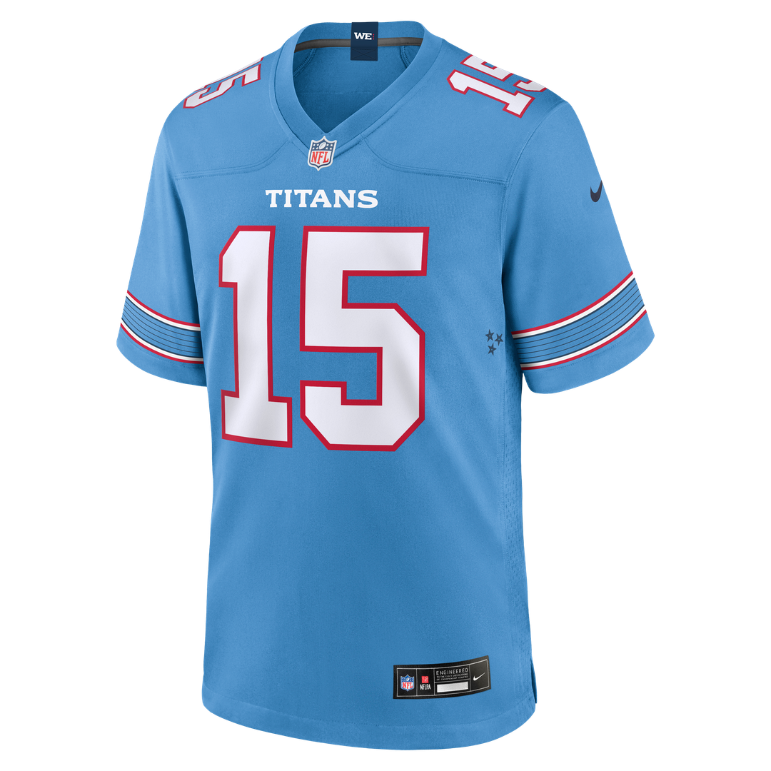 Keldric Faulk Tennessee Titans 2026 Draft First Round Pick No.31 Game Jersey - Light Blue