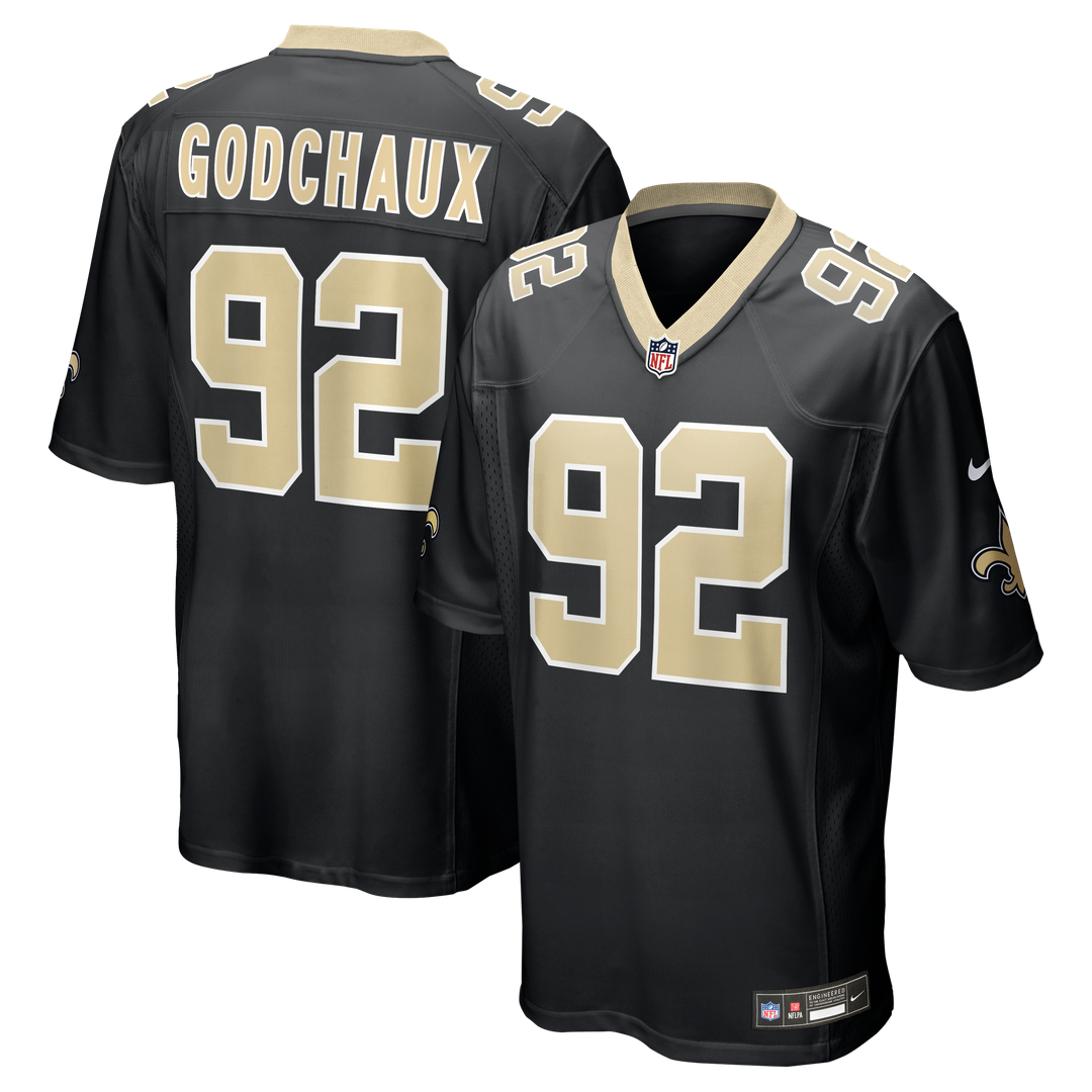Davon Godchaux New Orleans Saints Team Game Jersey - Black