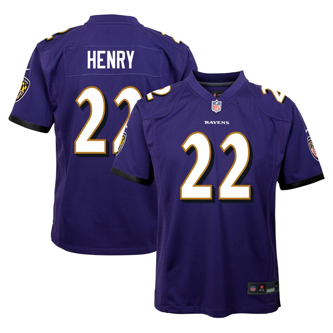 Derrick Henry Baltimore Ravens Youth Game Jersey - Purple