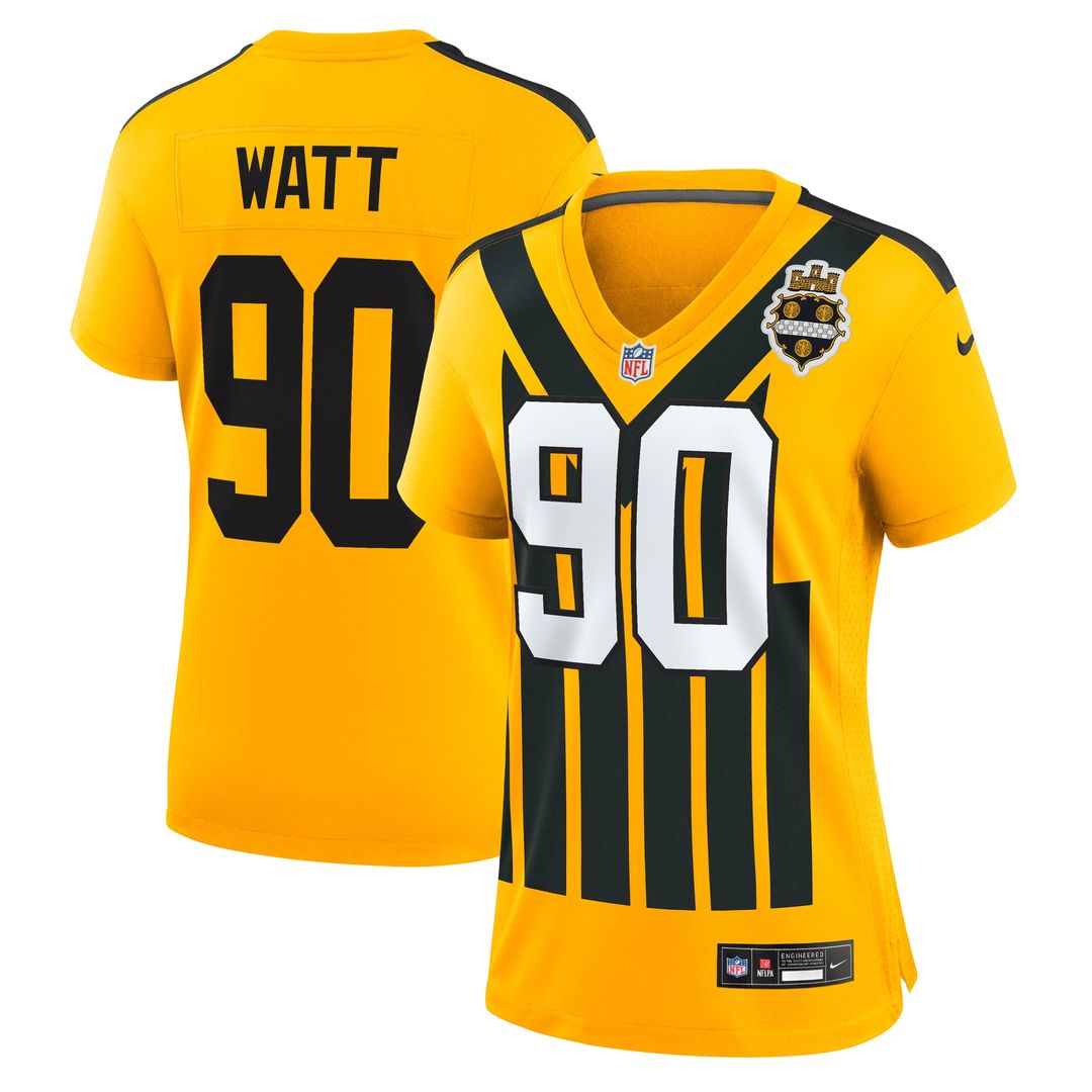 T.J. Watt Pittsburgh Steelers Women's Alternate 1933 Throwback Game Jersey - Gold