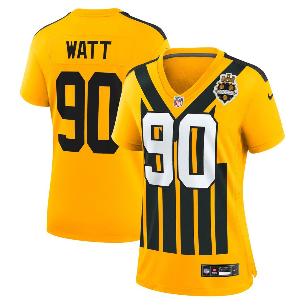 T.J. Watt Pittsburgh Steelers Women's Alternate 1933 Throwback Game Jersey - Gold