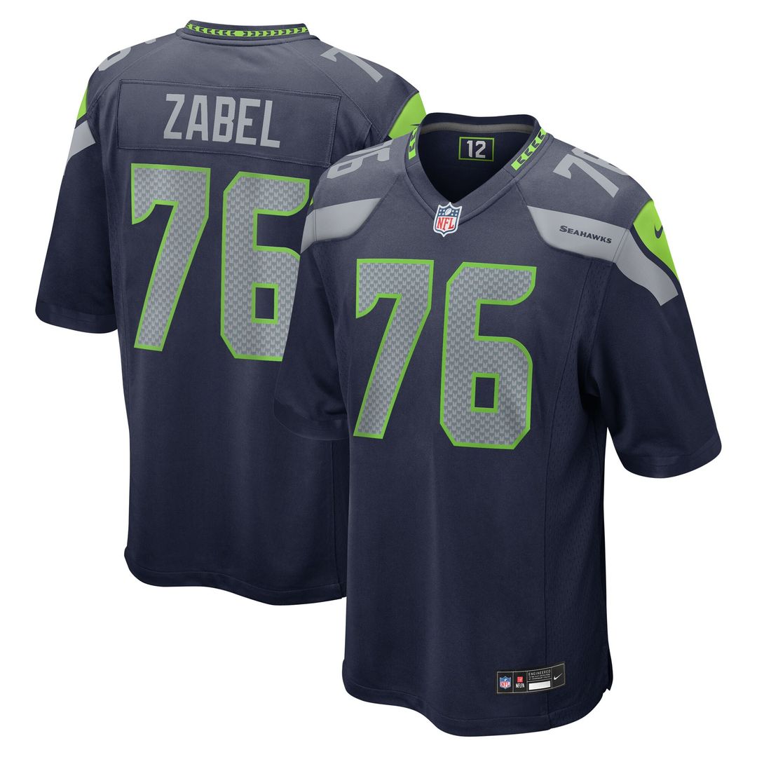Grey Zabel Seattle Seahawks Team Game Jersey - Navy