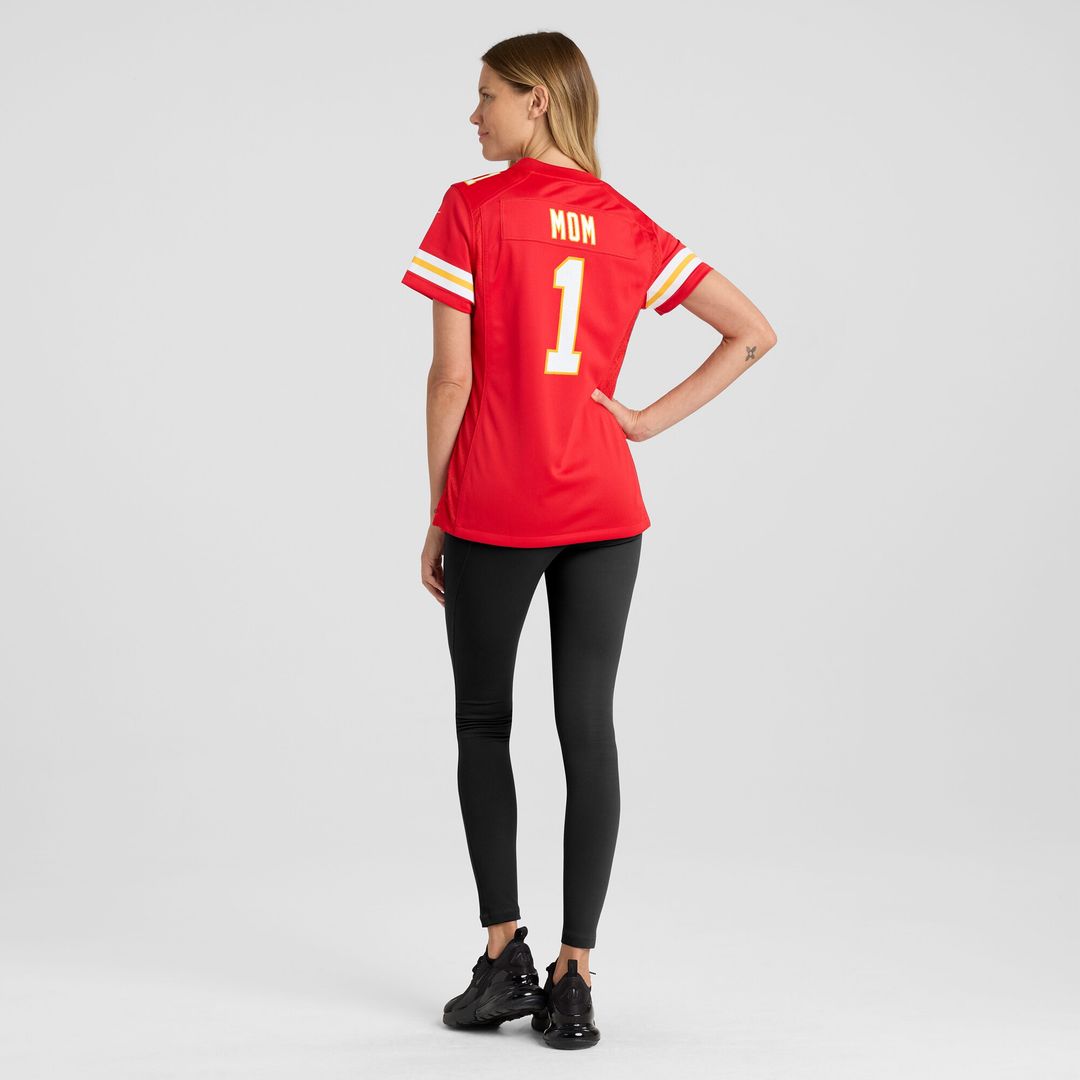 Number 1 Mom Kansas City Chiefs Women's Game Jersey - Red
