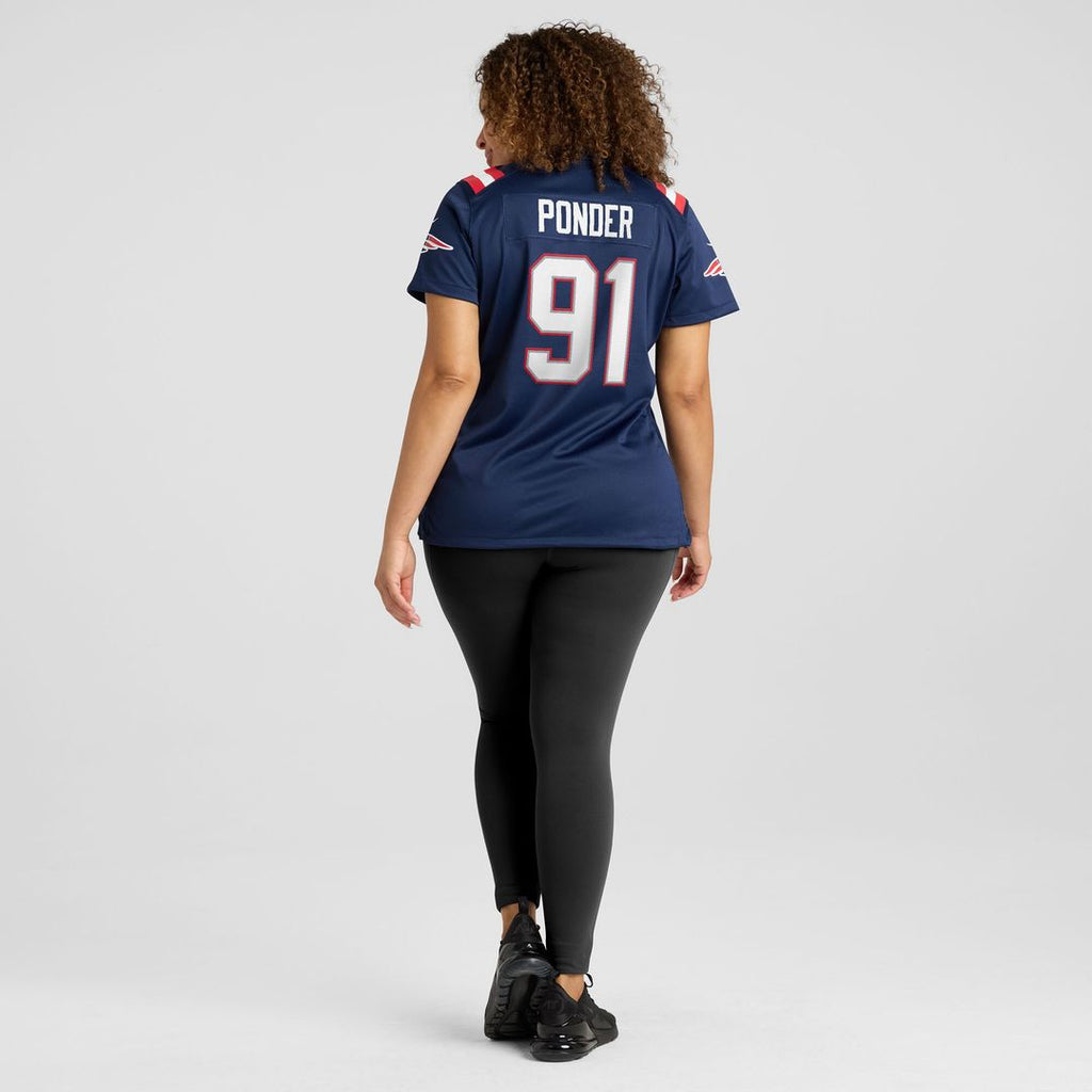 Elijah Ponder New England Patriots Women's Team Game Jersey - Navy