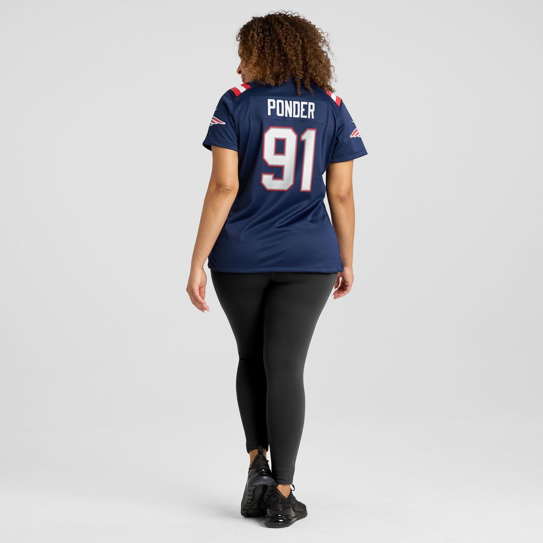 Elijah Ponder New England Patriots Women's Team Game Jersey - Navy