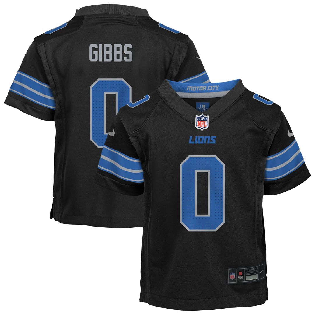 Jahmyr Gibbs Detroit Lions Toddler Alternate Game Jersey - Black
