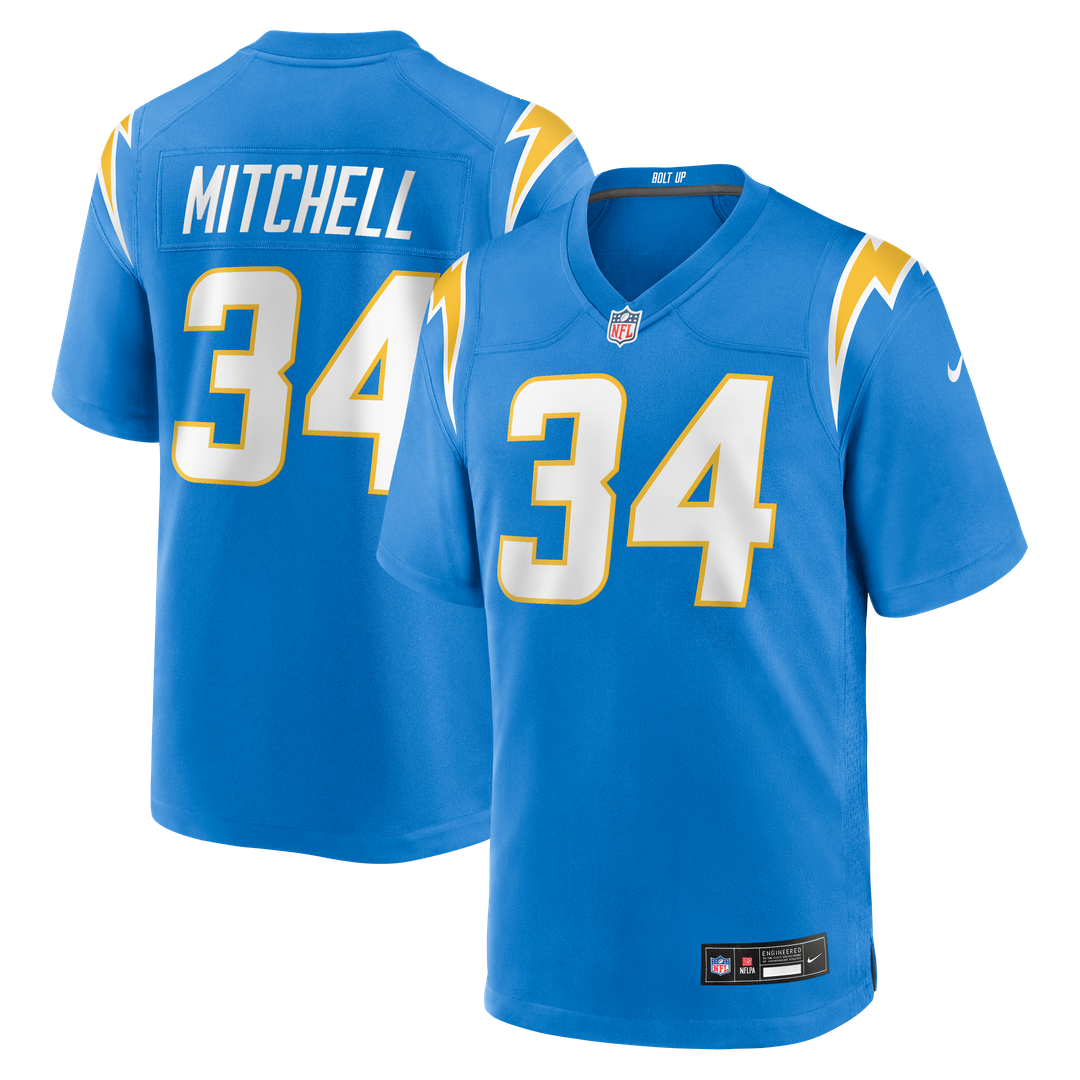 Keaton Mitchell Los Angeles Chargers Team Game Jersey - Powder Blue