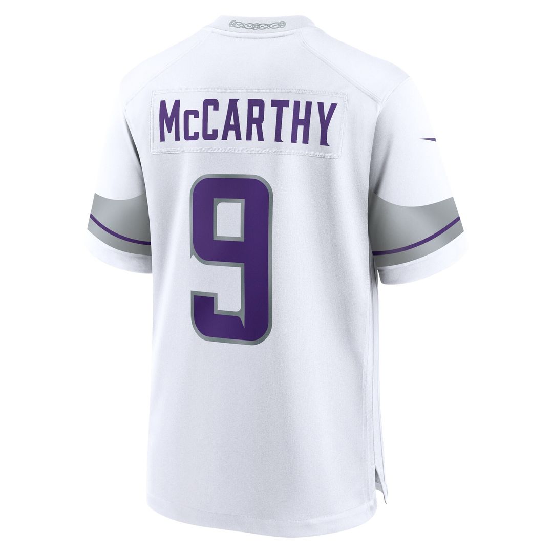 J.J. McCarthy Minnesota Vikings Youth Game Jersey - White