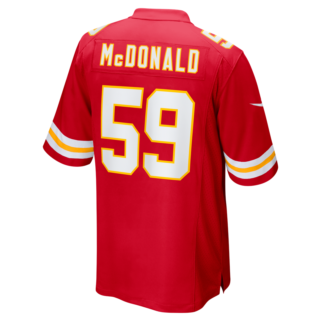 Cooper McDonald Kansas City Chiefs Team Game Jersey - Red