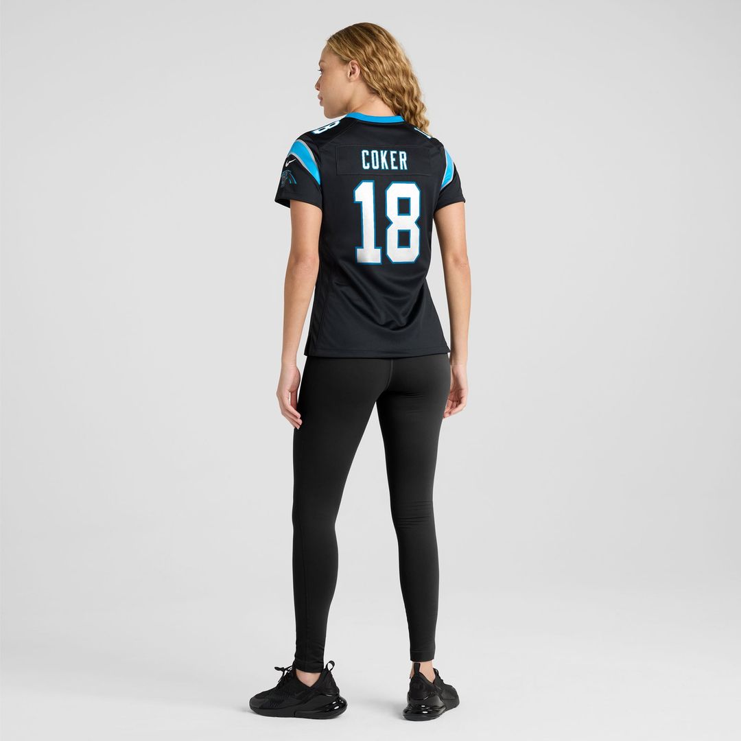 Jalen Coker Carolina Panthers Women's Team Game Jersey - Black
