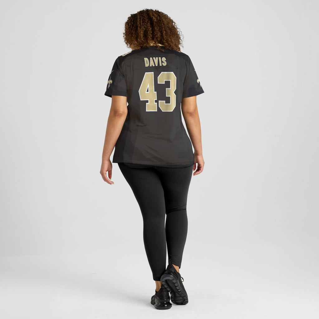 Michael Davis New Orleans Saints Women's Team Game Jersey - Black