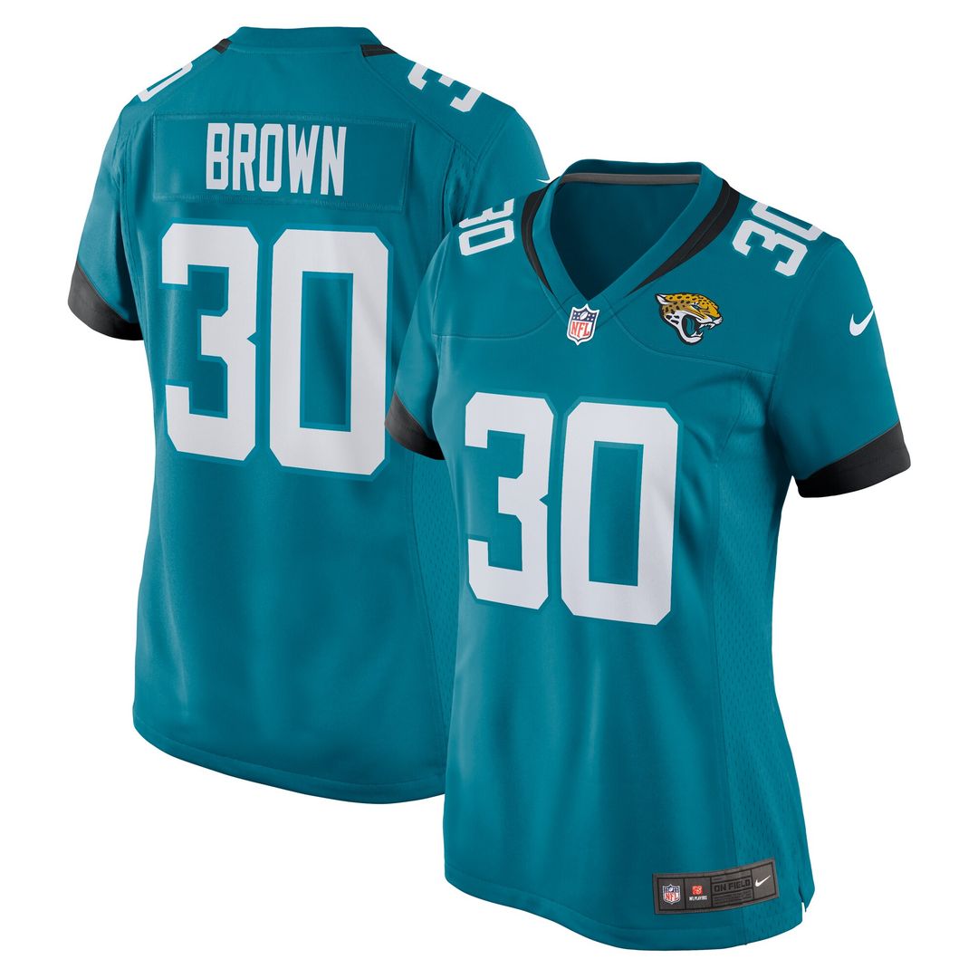 Montaric Brown Jacksonville Jaguars Women's Game Player Jersey - Teal
