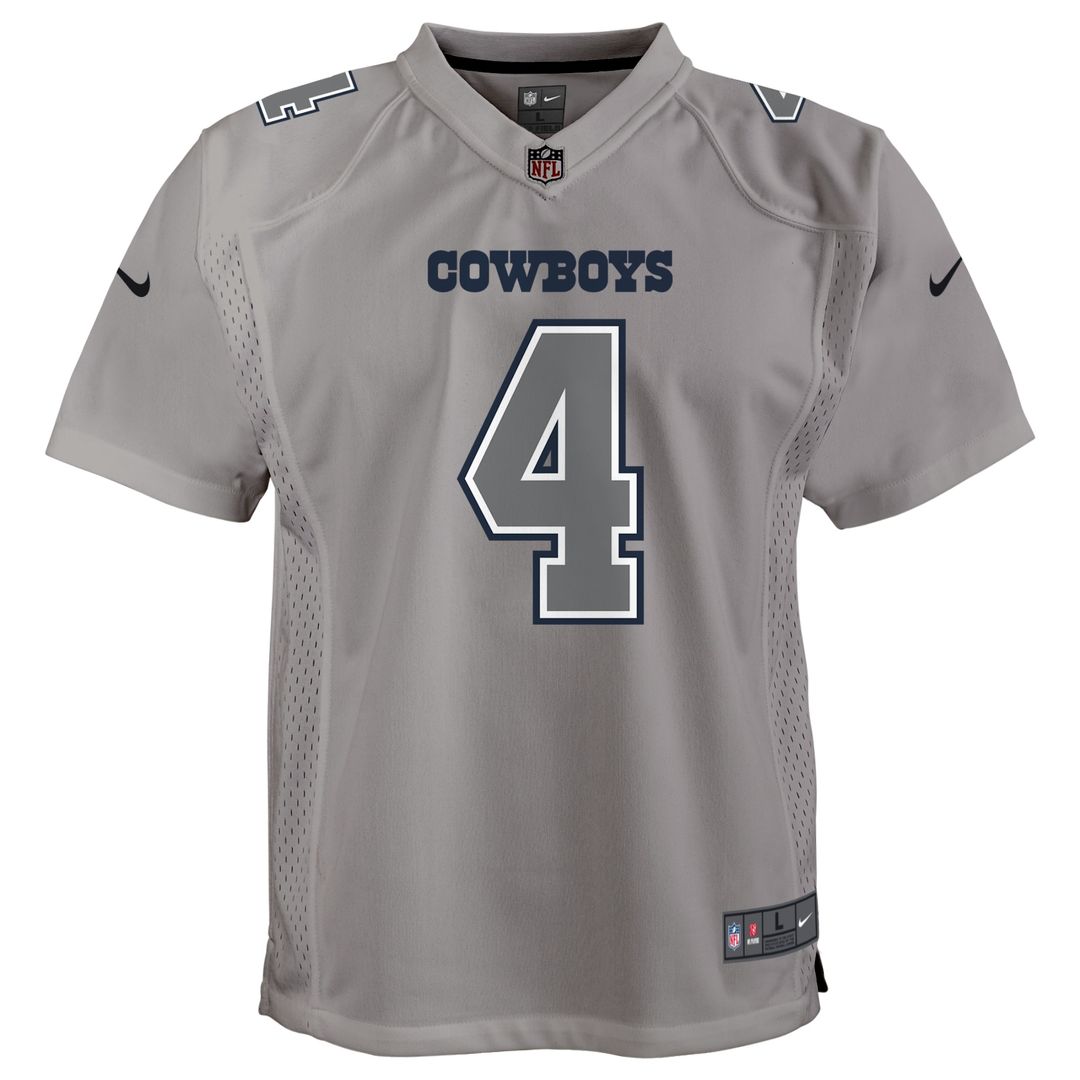 Dak Prescott Dallas Cowboys Youth Atmosphere Game Jersey - Gray