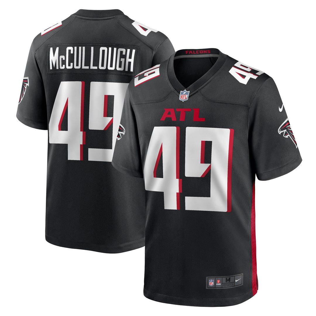 Liam McCullough Atlanta Falcons Team Game Jersey - Black