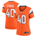 Justin Strnad Denver Broncos Women's Team Game Jersey - Orange