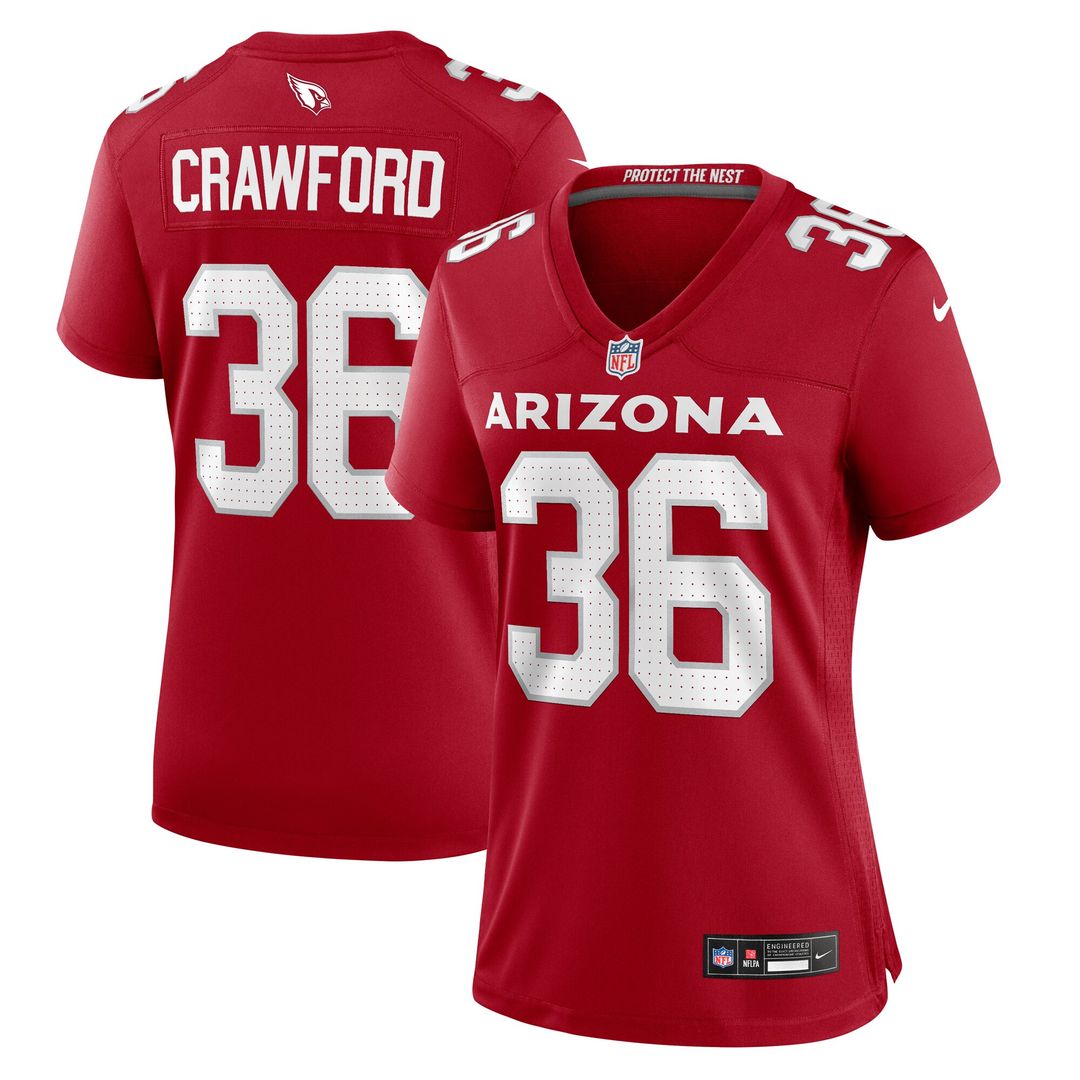 Kitan Crawford Arizona Cardinals Women's Team Game Jersey - Cardinal