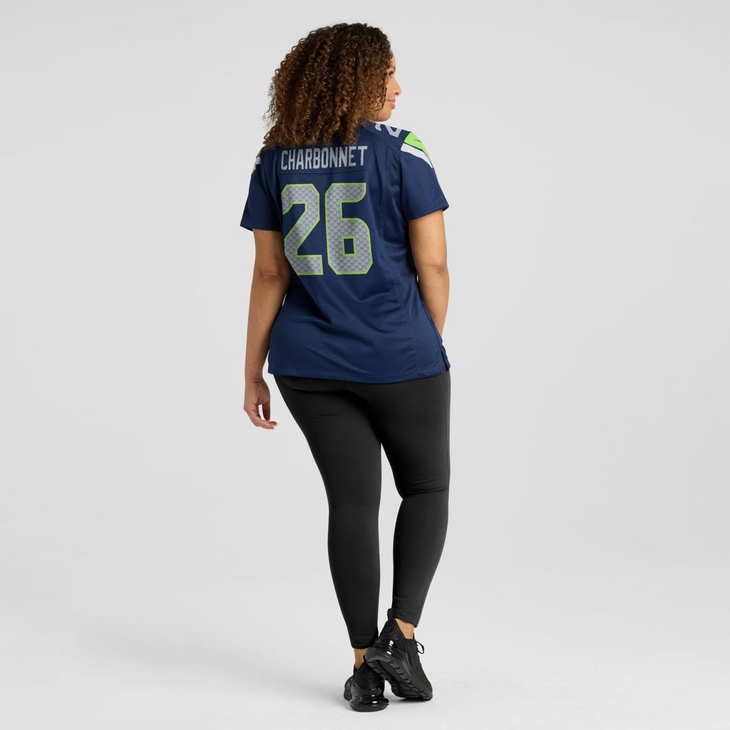 Zach Charbonnet Seattle Seahawks Women's Team Game Jersey - College Navy