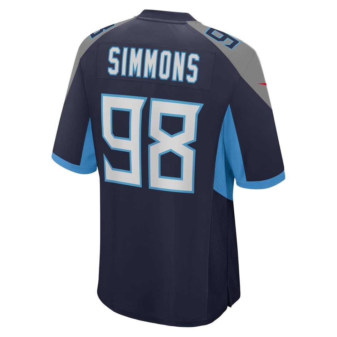 Jeffery Simmons Tennessee Titans Game Jersey - Navy