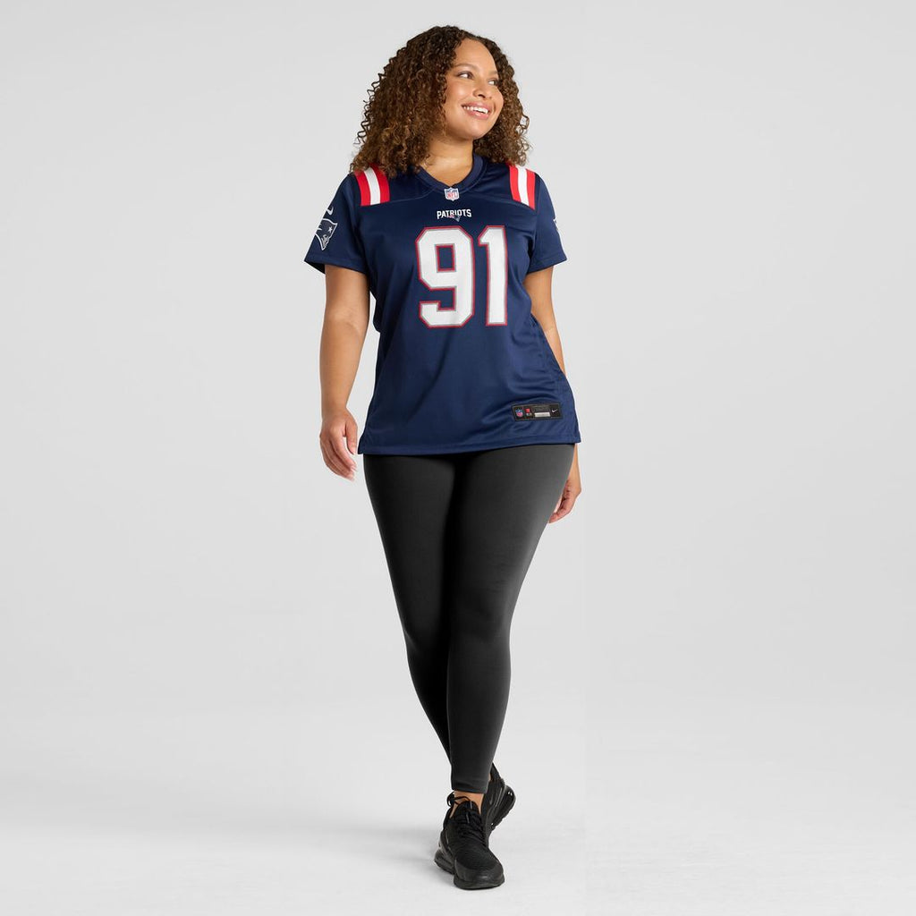 Elijah Ponder New England Patriots Women's Team Game Jersey - Navy